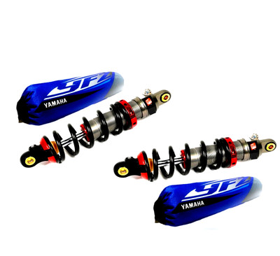 Blau Weiß Stoßdämpferabdeckungen Yamaha YFZ 450 RSE New Racing Edition