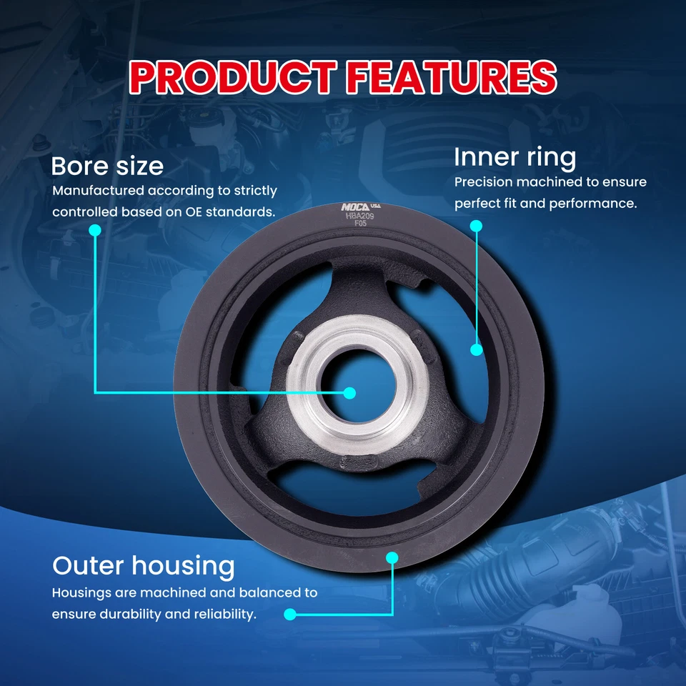 Harmonic Balancer Belt Component Kit for 07-08Cadillac Escalade GMC Sierra Yukon - Image 4 of 4