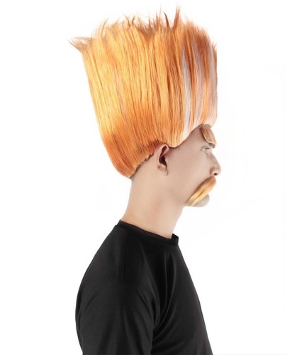 Adult Troll King Wig with Eyebrows & Mustache - Halloween Cosplay Hairpiece - Picture 98 of 121