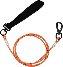 5FT Chew Proof Metal Dog Leash with Comfortable Handle, Heavy Duty Steel Cable