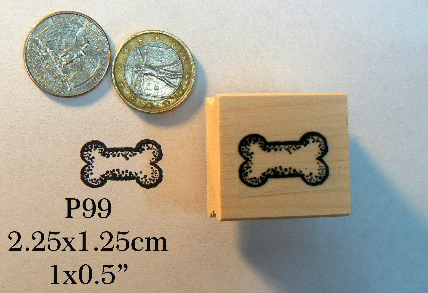 P99 Dog bone rubber stamp WM