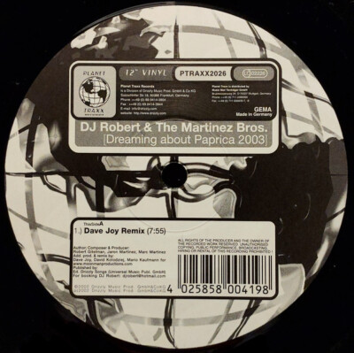 DJ Robert & The Martinez Bros. - Dreaming About Paprica 2003 (12'') (Very Good Pl