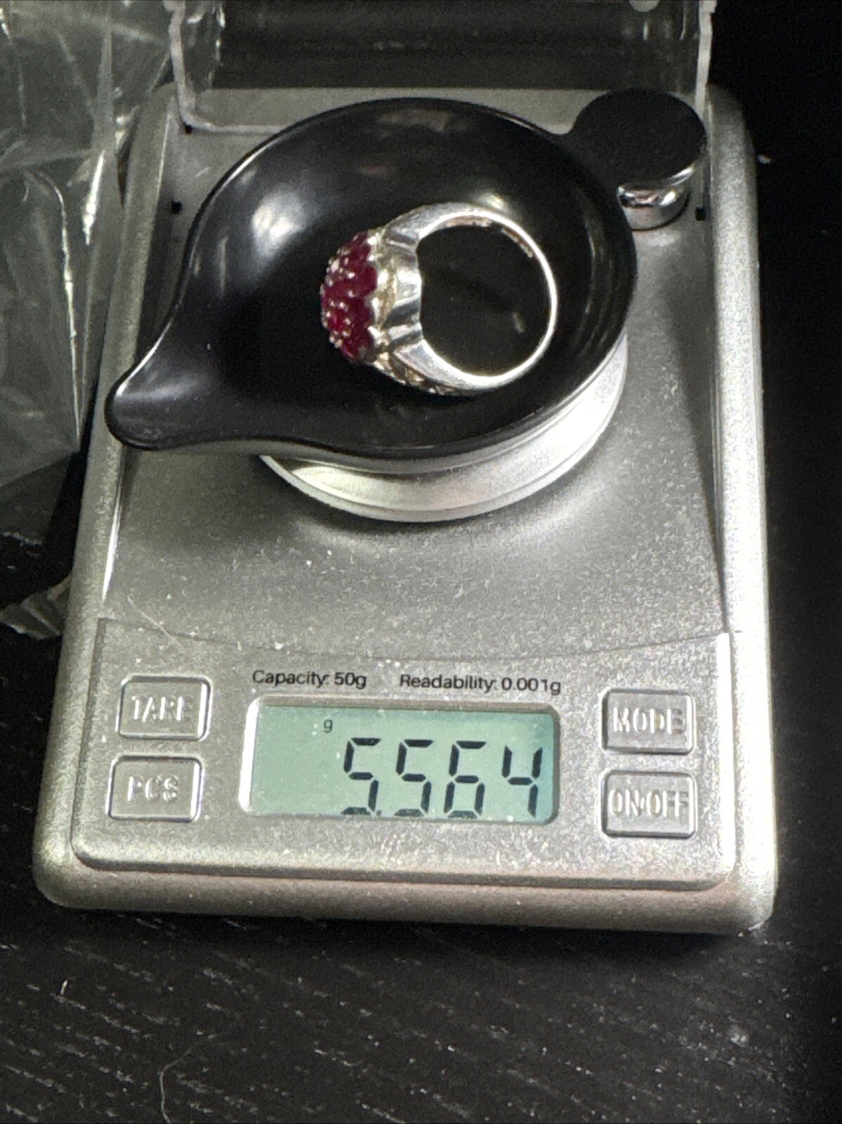 Sterling Silver Burmese Ruby Cluster Ring Size 8 … - image 14