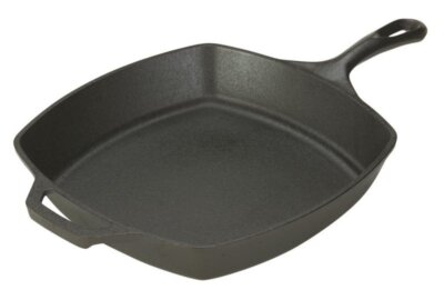 Lodge Logic L8SQ3 Pre-Seasoned Cast Iron Square Skillet USA Made 10 1/2''