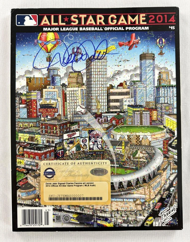 Derek Jeter Signed Autograph 2014 All Star Game Program - Fazzino Art Cover COA - Image 2 of 3