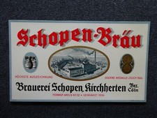 Schopenbräu Kirchherten alte Werbepappe um 1905 Bezirk Cöln