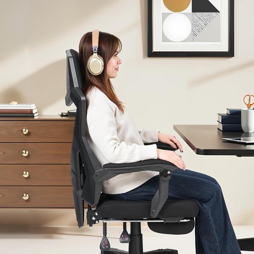 HOOBRO Ergonomischer Bürostuhl Büro Computer Schreibtischstuhl mit Fußstütze - Bild 8 von 9