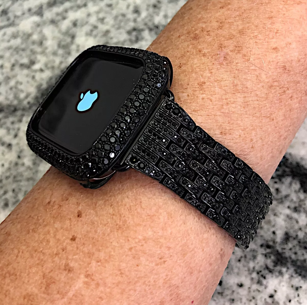 Series 7/8 45 mm Apple watch Black bling lab Diamond case +Apple watch band