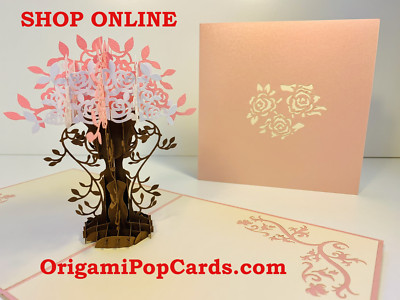 Handmade. Pink & White Rose Bouquet Pop 3D Pop Up Greeting Card ...