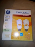 Ge 2pk- 23w Energy Smart Bulb Replacement 100w 1650 Lumens Instant On-no Tax Ge 2pk- 23w Energy Smart Bulb Replacement 100w 1650 Lumens Instant On-no Tax