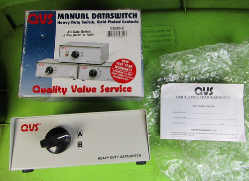 QVS Manual Data Switch AB Switch Box Gold Plated Connectors CA285-2 RJ12F - 第 1/5 張圖片