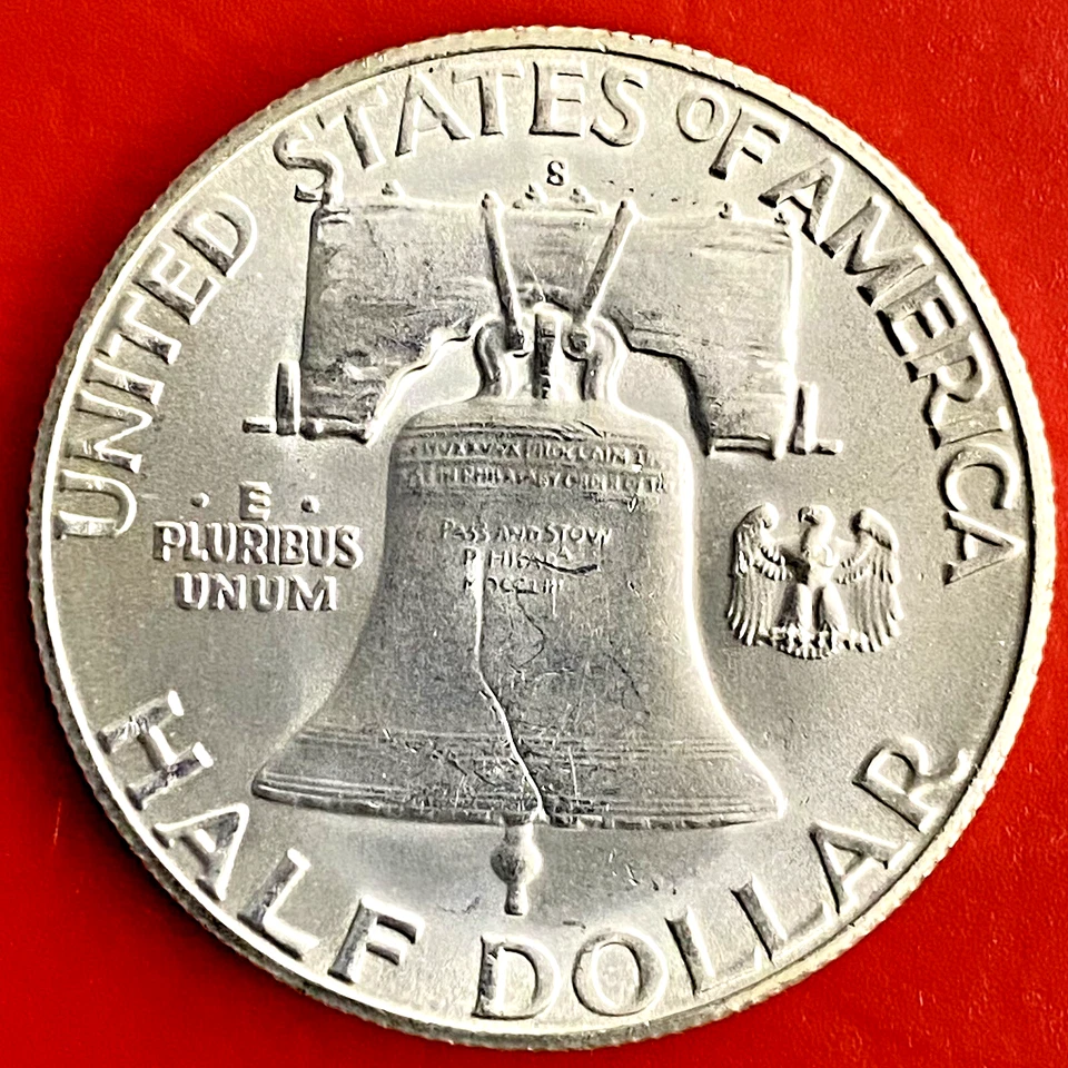 1951-S FRANKLIN HALF DOUBLED DIE REVERSE DDR FS-801 - Image 3 of 3