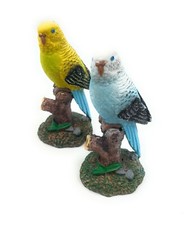Polyresin Figur Wellensittich zweifach Strandvogel Vogel Tier Dekofigur 