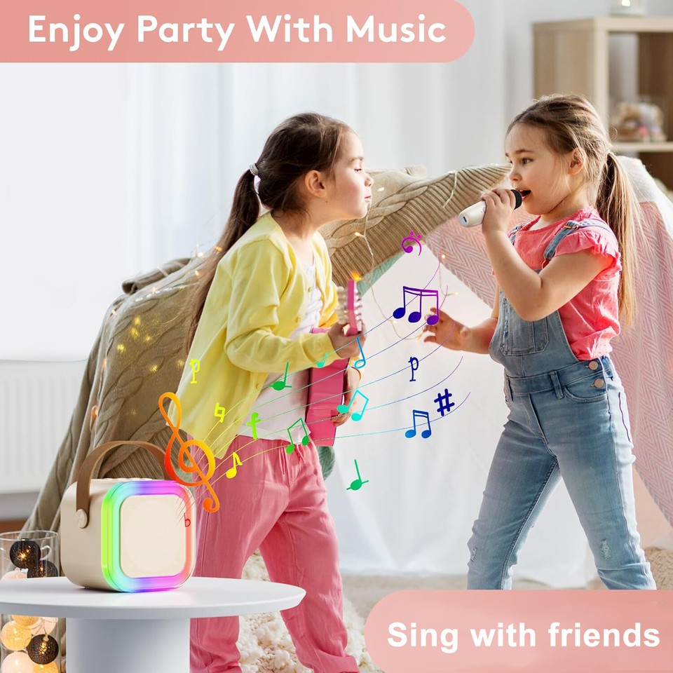 Wireless Bluetooth Speaker Mini RGB LED KTV Home Karaoke Singing