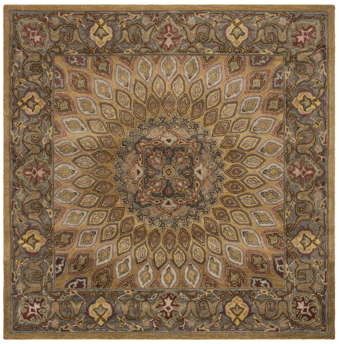 Safavieh Heritage LIGHT BROWN GREY 8 X 8 Square Area Rug