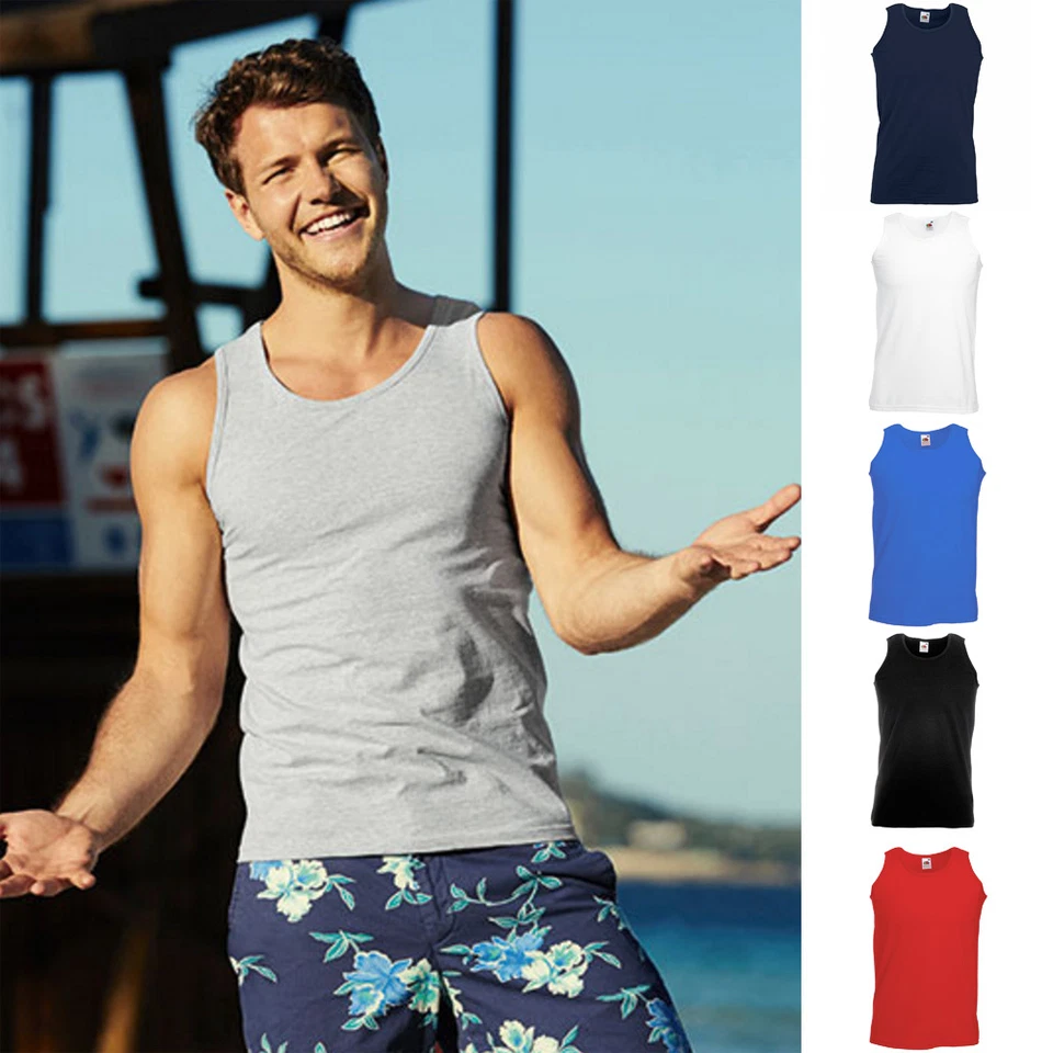 1a Fruit of the loom Trägershirt Tank Top T-Shirt Athletic Vest Herren S - XXL - Bild 1 von 1