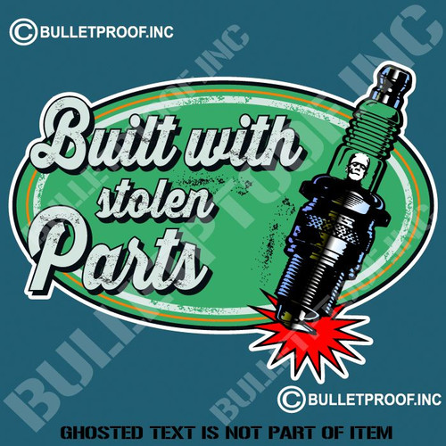 "Built Not Bought" Hot Rod Decal Sticker Set - Vintage Rat Rod Style, Pack Of 2