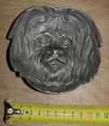 C5T1- ancienne coupelle vide poche aluminium moulé forme tête de chien yorkshire