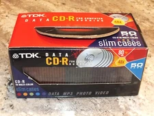 TDK CD-R 80 MIN 700 MB 48X, CASE 50 PACK BRAND NEW SEALED RECORDABLE Multi-Color