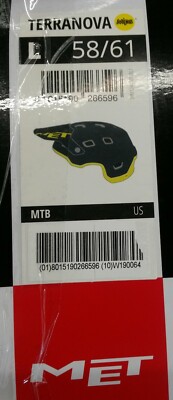 Met Helmets M124 Terranova Mips Mountain Bike Helmet Steel & Yellow Large NOS