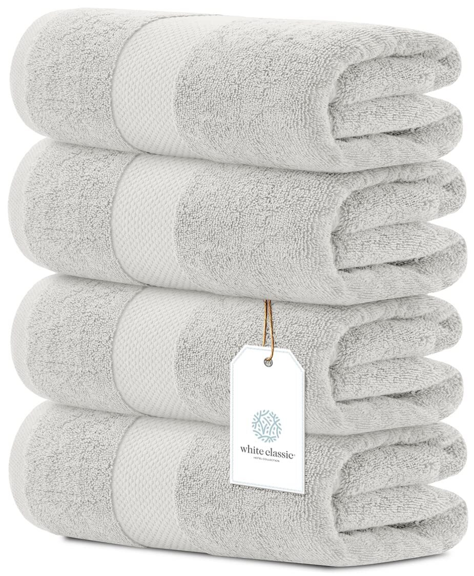 Luxury 700 GSM White Bath Towel Set - Ultra Soft & Absorbent, 4-Piece