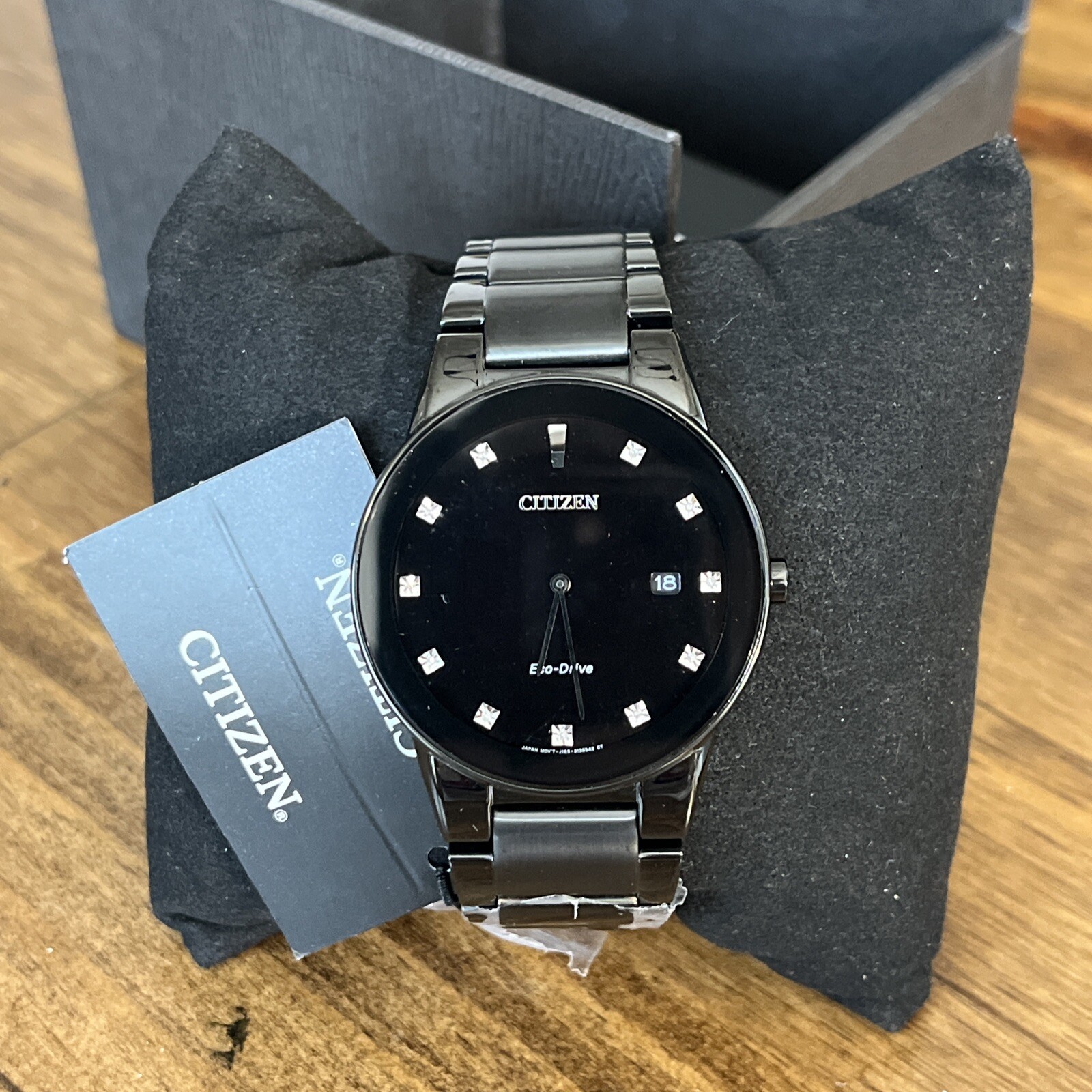 CITIZEN EcoDrive AXIOM DIAMONDS Black IP Men's Watch AU106558G MSRP