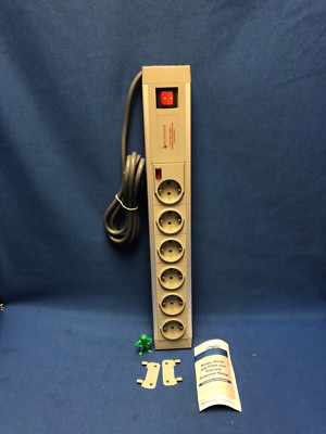 (4x) Shuko Type F Surge Protector 6 gang, 2m cable PD Device 632DA -LOT OF 4x-