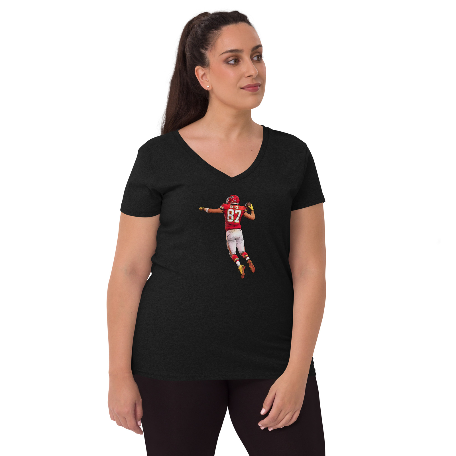 Kansas City Chiefs Travis Kelce Mujer Reciclado Cuello en V Camiseta