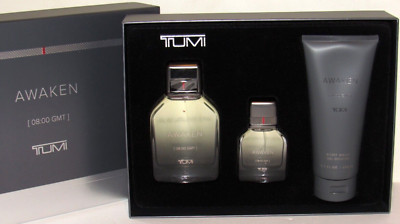 Tumi Awaken [08:00 GMT] Gift Set Eau de Parfum 3.4 & 1 Oz Perfume Body Wash 6.7