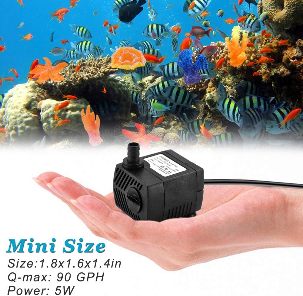 Sipytoph 4 piezas DC 3-5 V Micro bomba de agua sumergible con 2 tubos de vinilo transparente flexible de PVC (1 m) para acuarios, peceras, estanques, fuentes hidropónicas y jardines