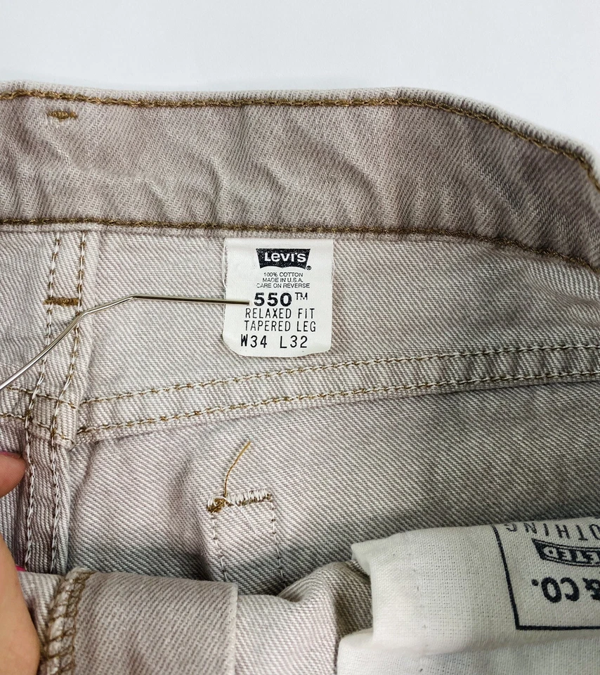Jeans VERDADEROS Vintage Años 90 Levis 550 Rojo Tab 34x32 (Medí 31L) EE. UU. 🇺🇸 1996 Foto 3 de 4