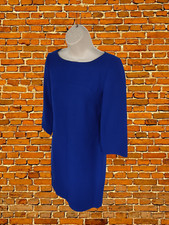 HOBBS SIZE UK 8 BLUE 3/4 SLEEVE LINED WOOL PENCIL OFFICE PARTY EVENING DRESS
