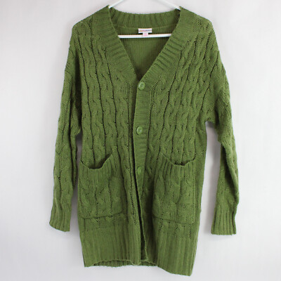 LuLaRoe Grün Acryl Zopfmuster Strickjacke Pullover Damen Größe S