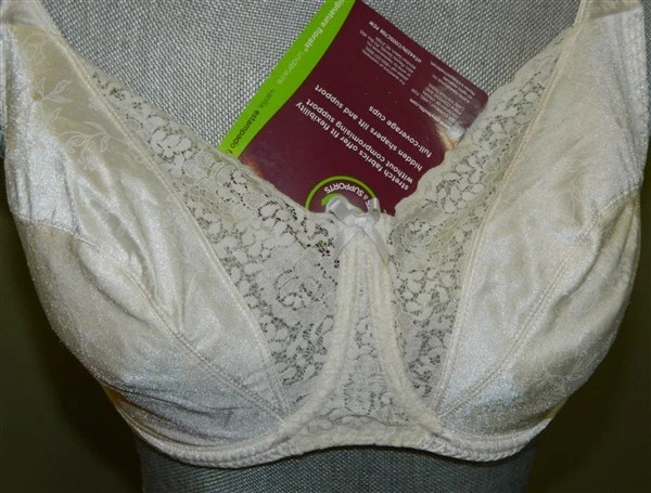 NEW Playtex Secrets 38D Full Figure Underwire Bra 4422 White #72295