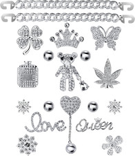 Bling Chain Charms for Clog Shoes Decoration, Luxury Rhinestone Cute Diamond