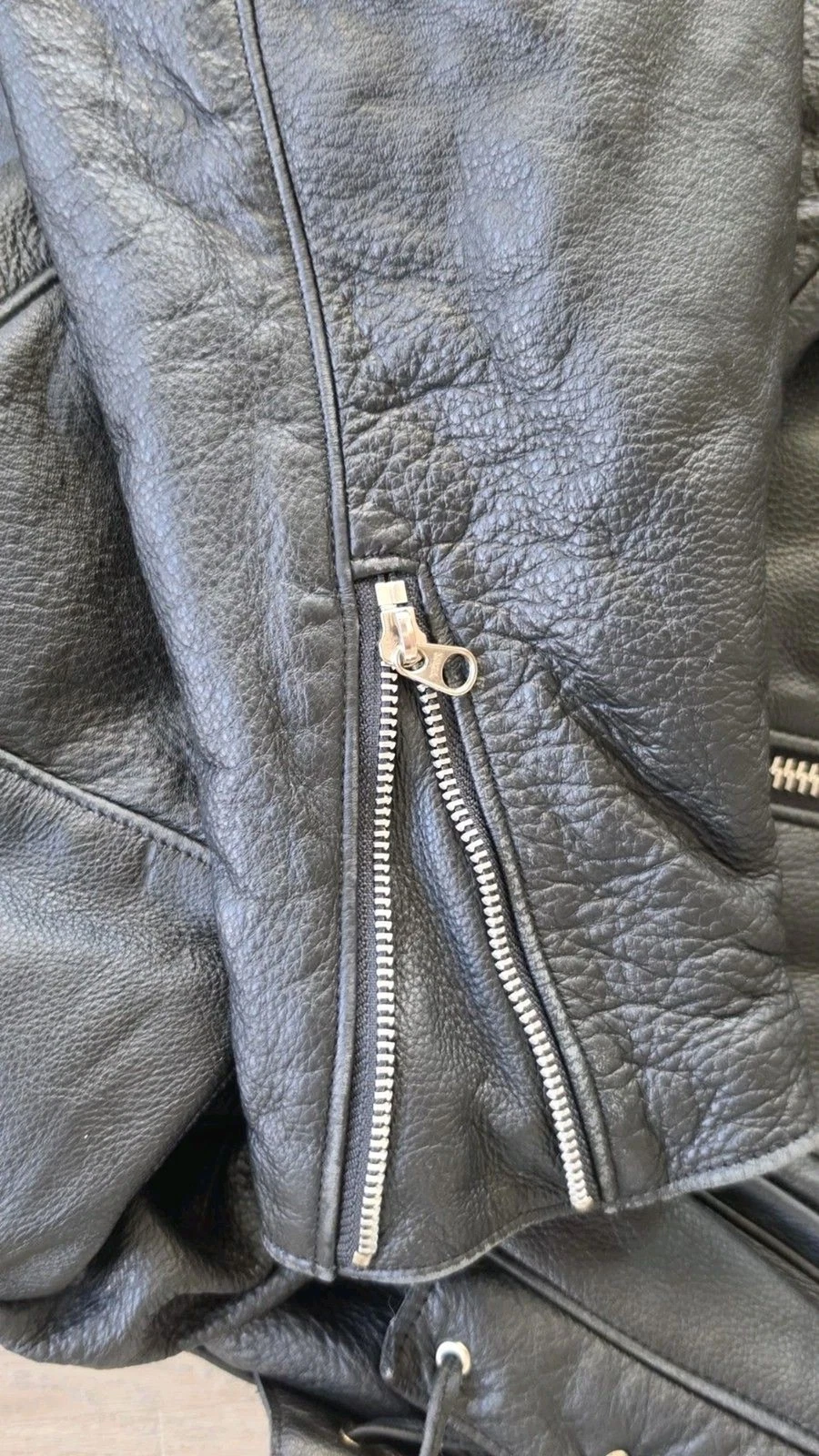 Vintage Indian Motorcycle Leather Jacket Mens L Black Side Lace CA31466 Canada - product detail image 12