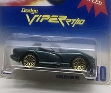 Vintage 1992 Hot Wheels Dodge Viper Rt10 210 Green Wgold Spoke Wheels Nipmoc