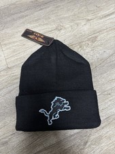 Unisex Fan Favorite Black Detroit Lions Beanie BNWT One Size Fits Most