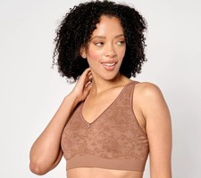 Breezies Seamless Floral Jacquard Underwire T-Shirt Bra Nutmeg B/36 New