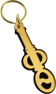 Iota Phi Theta Large Letter Mirror Key Chain [Brown - 3.5'' x 1.25'']