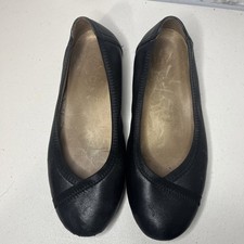 Vionic Shoes Women 6 Black Leather Caroll Slip On Ballet Flats Comfort Orthotic