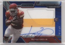 2013 Topps Strata Clear Cut Rookie Relics Sapphire 42/50 Knile Davis Auto z5i