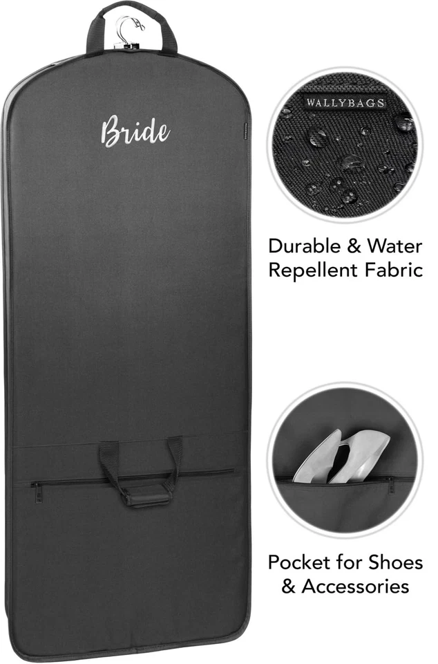 ® 60" Premium Bolsa de Ropa de Viaje Triple Plegable con Bordado de NOVIA Blanco... Foto 3 de 4