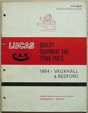 LUCAS VAUXHALL & BEDFORD Cars Commercial Equipment Spares List 1964 #CCE904/64