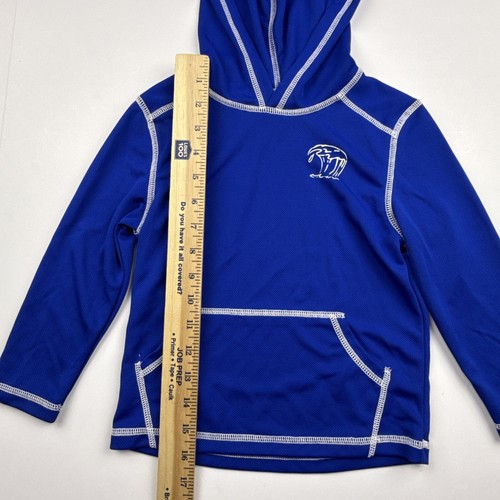 OP Boys' Size 4T Rash Guard Swim Shirt Long Sleeve Hoodie Pocket Royal Blue - Picture 2 of 5