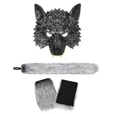 Wolf Costume Wolf Mask Wolf Tail Gloves Halloween Fancy Dress Accessory