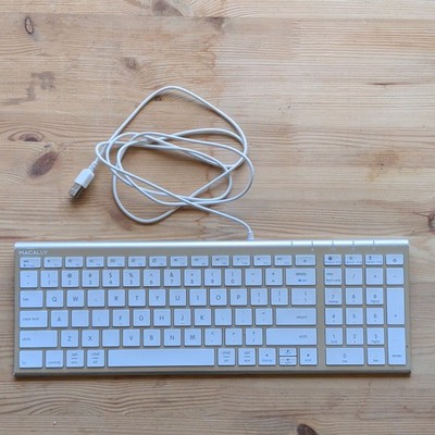 Macally Slim Wired USB Keyboard ACEKEY2MA Silver Aluminum English QWERTY