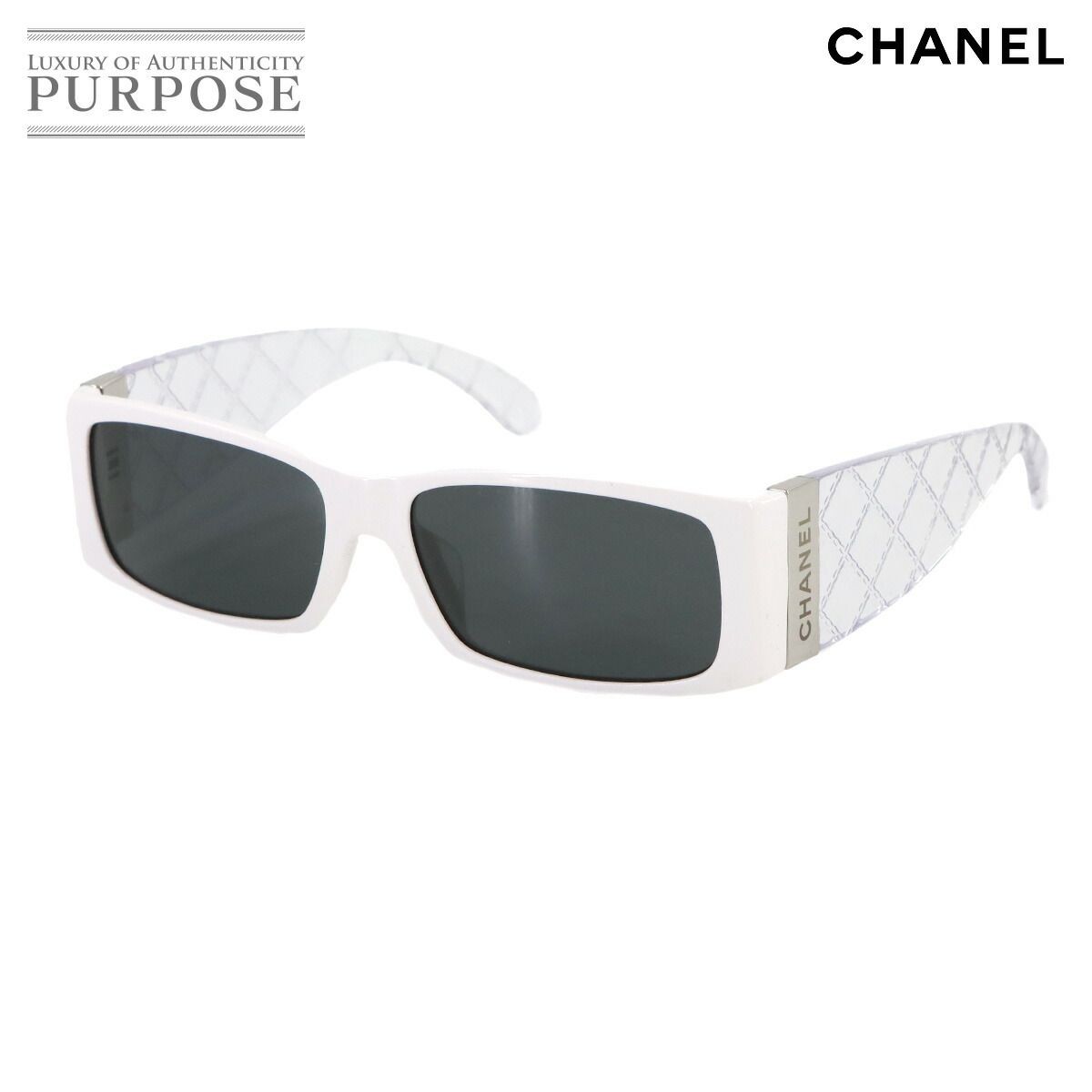 CHANEL Rectangle Shape Matelasse White Clear Logo… - image 1