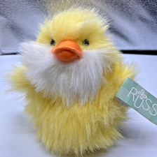 Russ Berrie Baby Waddles Plush Toy 7" Toy Easter Chick Duck Yellow White
