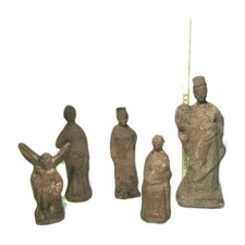 Terracotta.gruppo Di 5 Tanagre Riproduzione Antica Arte Etrusca. 